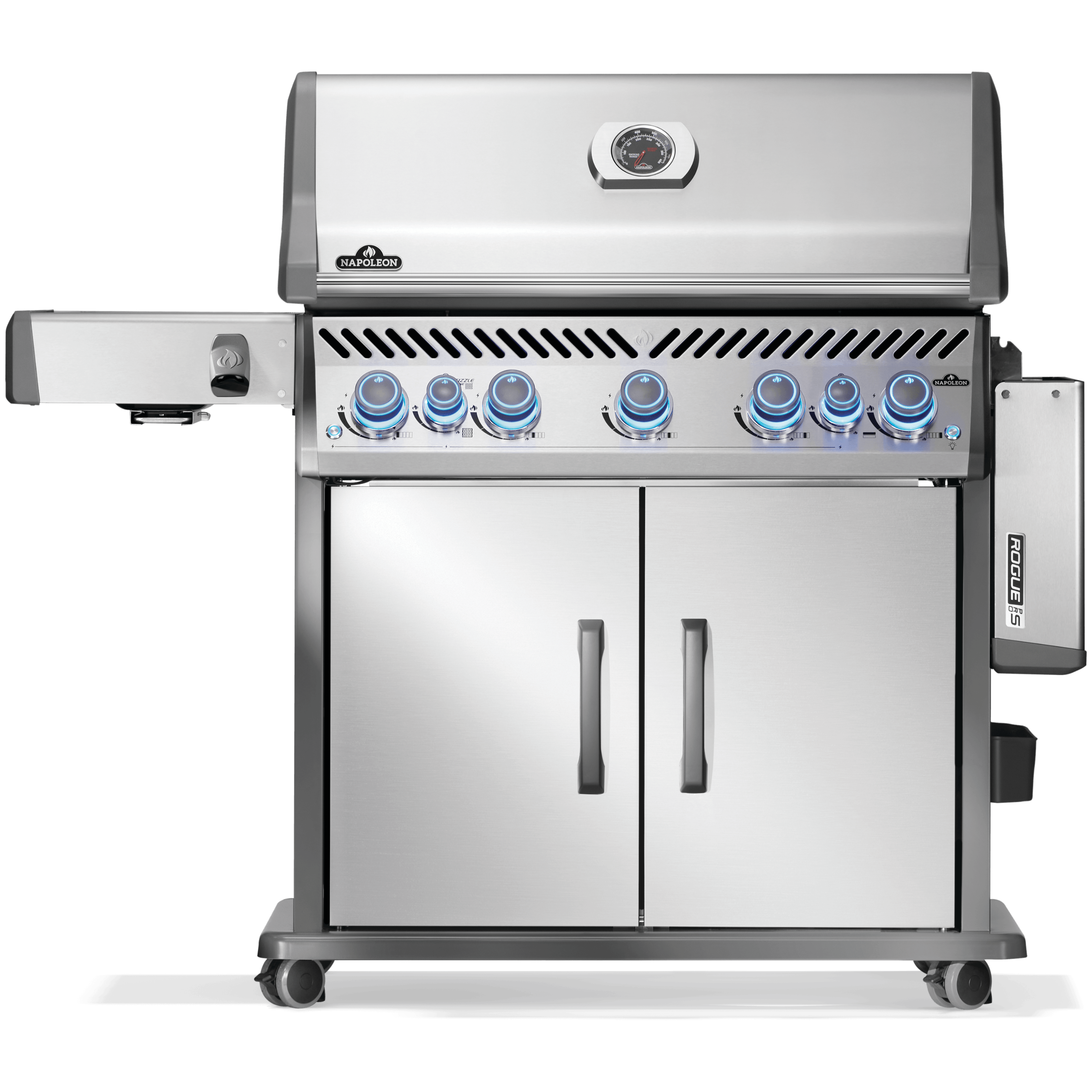 Napoleon Rogue PRO-S 625 gas grill with infrared burners and stainless steel finish.