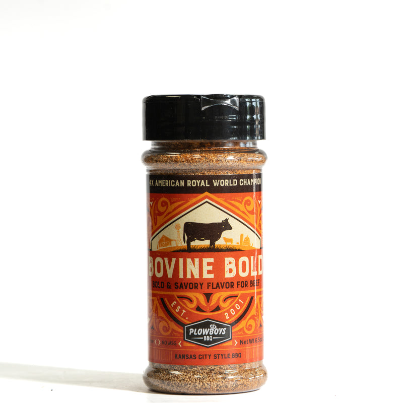 Plowboys BBQ Bovine Bold 6.5oz shaker, 4X American Royal World Champion beef BBQ rub