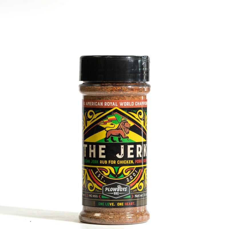 Plowboys BBQ The Jerk Rub 7oz shaker, 4X American Royal World Champion Jamaican jerk rub no MSG