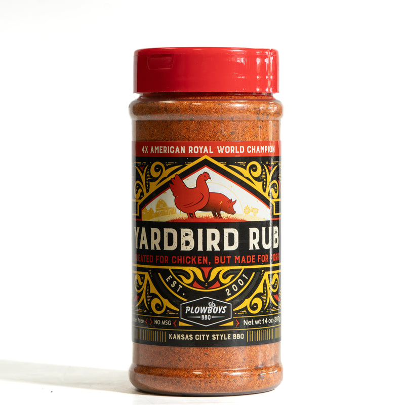 Plowboys BBQ Yardbird Rub 14oz shaker, 4X American Royal World Champion chicken and pork BBQ rub