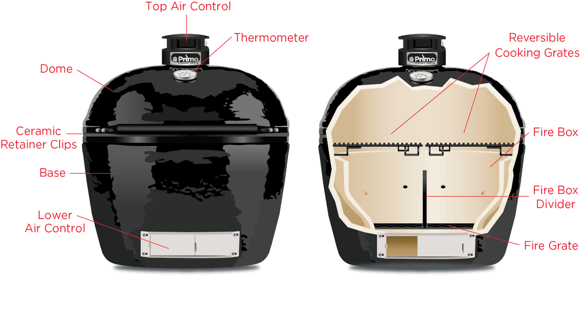 Primo Oval XXL Ceramic Charcoal Grill - The Kansas City BBQ Store