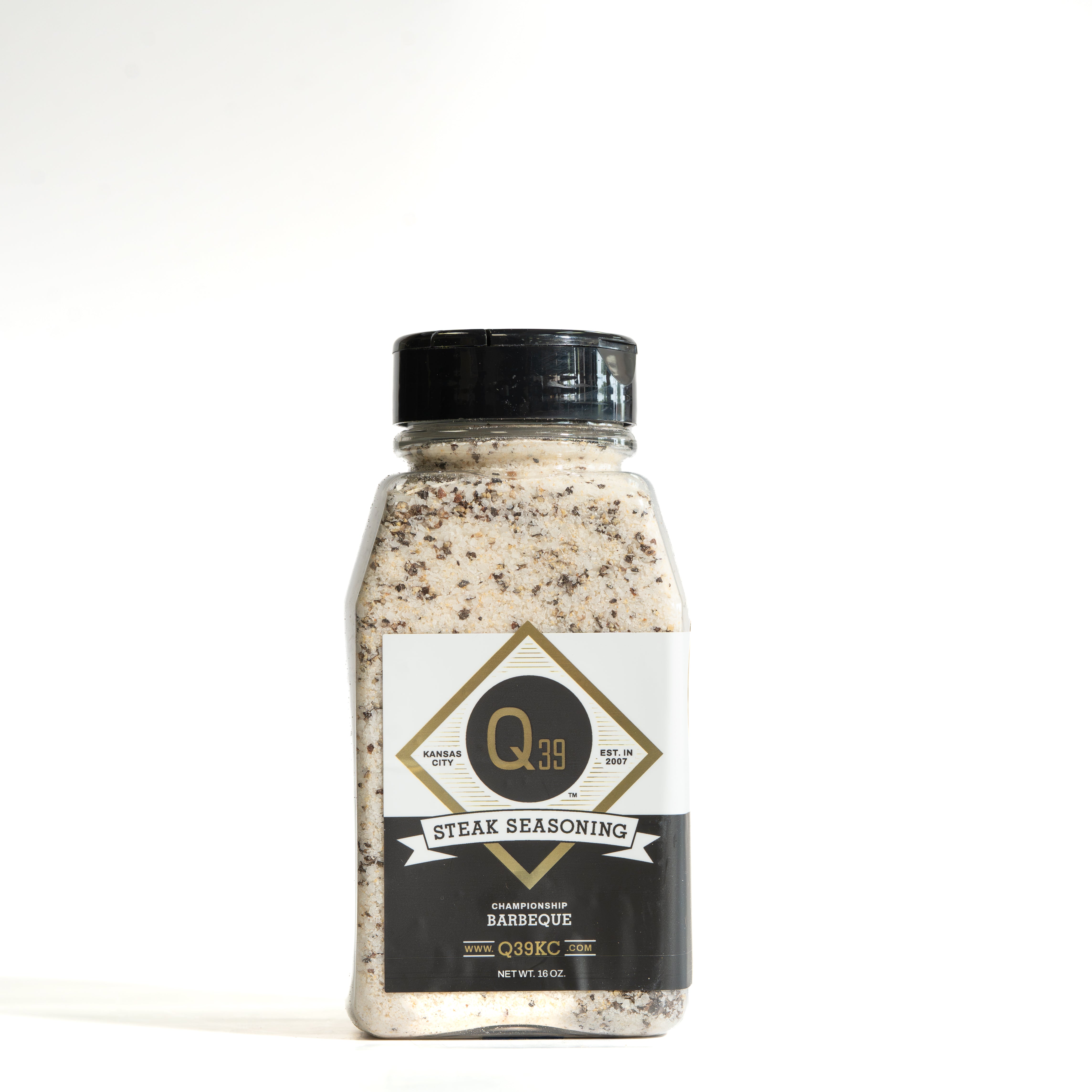 Q39 Steak Seasoning 16oz bottle, Kansas City restaurant-quality championship beef seasoning