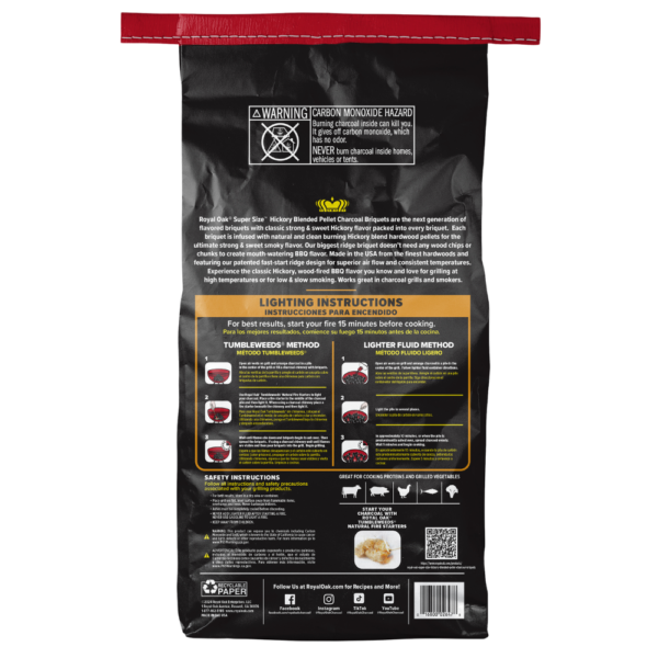 Royal Oak® Super Size™ Hickory Pellet Infused Charcoal Briquettes - The Kansas City BBQ Store