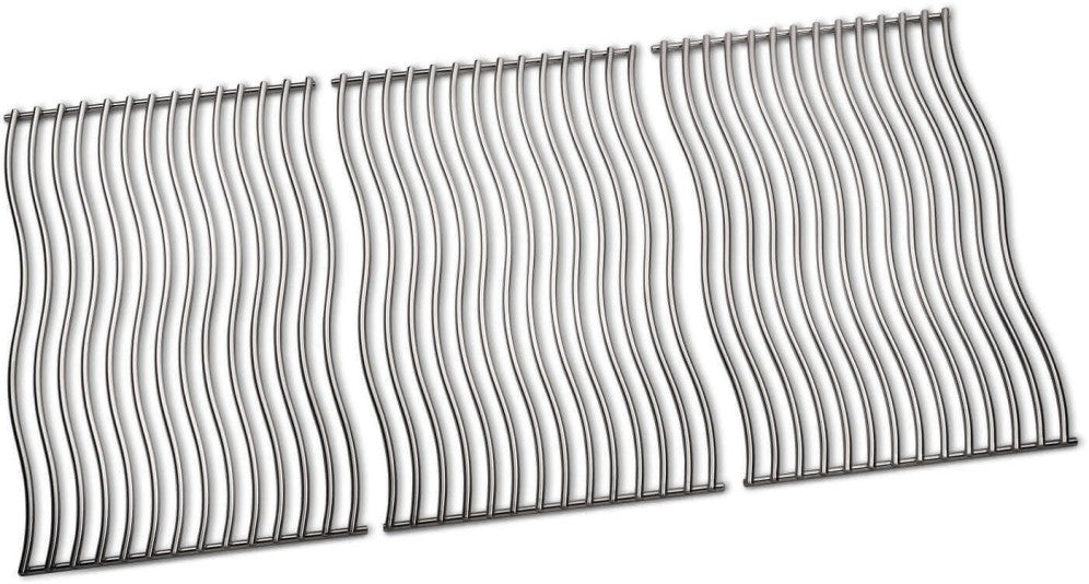 stainless steel cooking grids for Rogue 525, set of three durable grids with wave pattern for grilling.