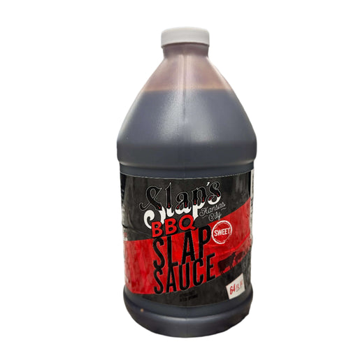 Slap’s BBQ Sweet Slap BBQ Sauce bottle, sweet Kansas City BBQ sauce for grilling and smoking meats.