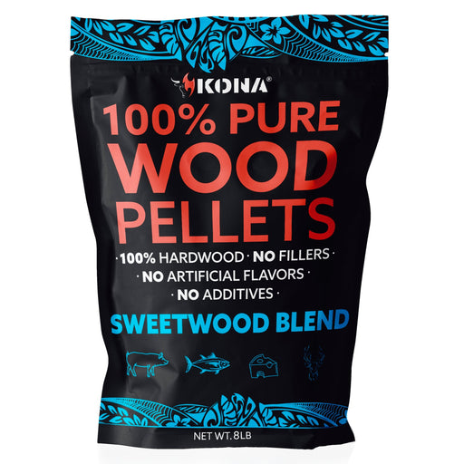 Kona Sweetwood Wood Pellets - Grilling, BBQ & Smoking - Concentrated Pure Hardwood - Thin Blue Smoke - The Kansas City BBQ Store
