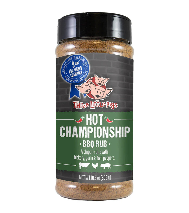 Three Little Pigs Hot Championship BBQ Rub 10.8oz - Worldwide Shipping Available! | The Kansas City BBQ Store