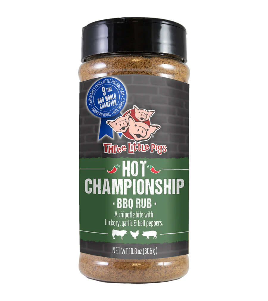 Three Little Pigs Hot Championship BBQ Rub 10.8oz - Worldwide Shipping Available! | The Kansas City BBQ Store
