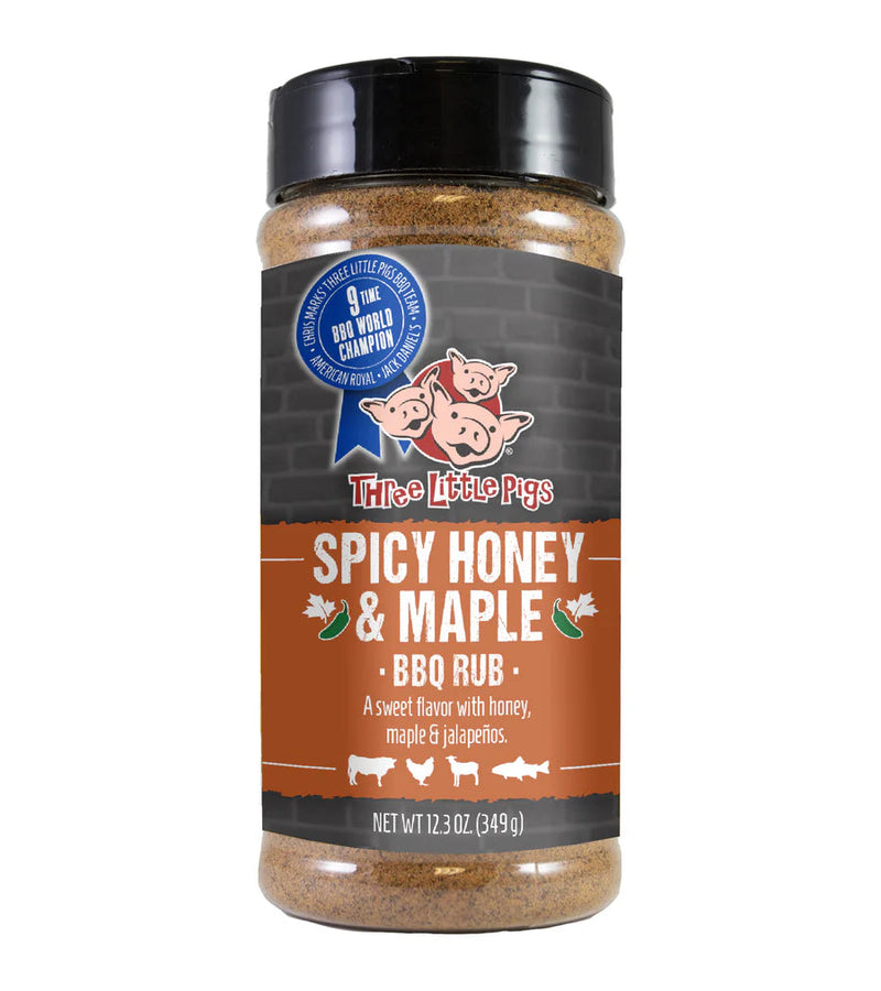 Three Little Pigs Spicy Honey & Maple BBQ Rub 12.3oz - Worldwide Shipping Available! | The Kansas City BBQ Store