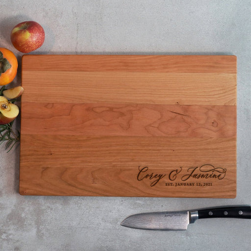 Traditional Script Couples Cutting Board - The Kansas City BBQ Store