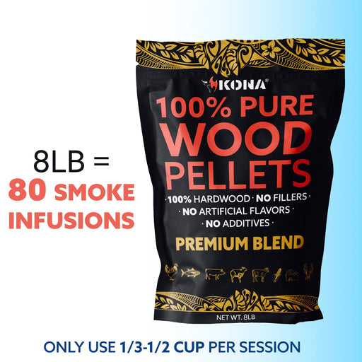 Kona Premium Blend Wood Pellets - Nearly Perfect Smoke Flavor - Hardwood Grilling, BBQ & Smoking Pellets - The Kansas City BBQ Store