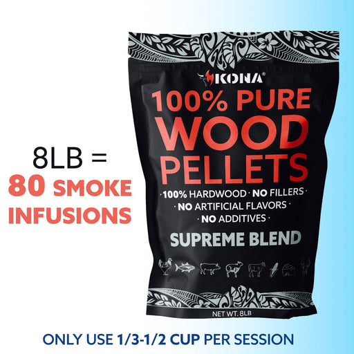 Kona Bold Supreme Blend Wood Pellets - Grilling, BBQ & Smoking - Concentrated Pure Hardwood - Bold Red Meat Smoke - The Kansas City BBQ Store