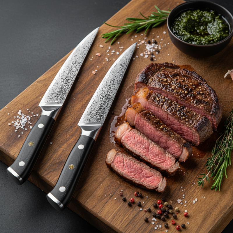 5" Damascus Steak Knives