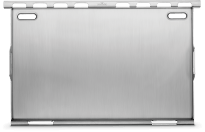 stainless steel griddle insert for Napoleon grills with two handles and a sleek design