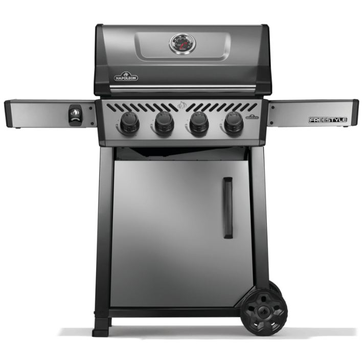 Napoleon Freestyle 425 gas grill with four burners and JETFIRE ignition system.
