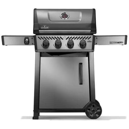 Napoleon Freestyle 425 gas grill with four burners and JETFIRE ignition system.