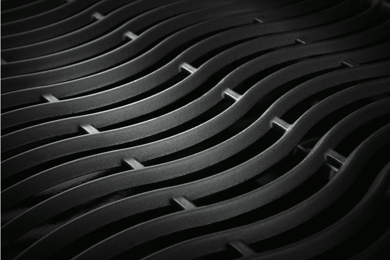 Close-up of the grates on a Napoleon Grills Freestyle™ 365 gas grill highlighting the unique design.