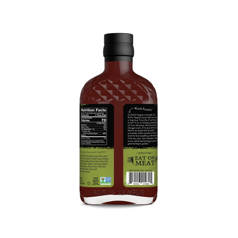 Sauce barbecue sucrée au miel Rufus Teague 16 oz.