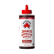 Bachan's chili sesame barbecue sauce bottle with Togarashi spice blend, 17oz size.