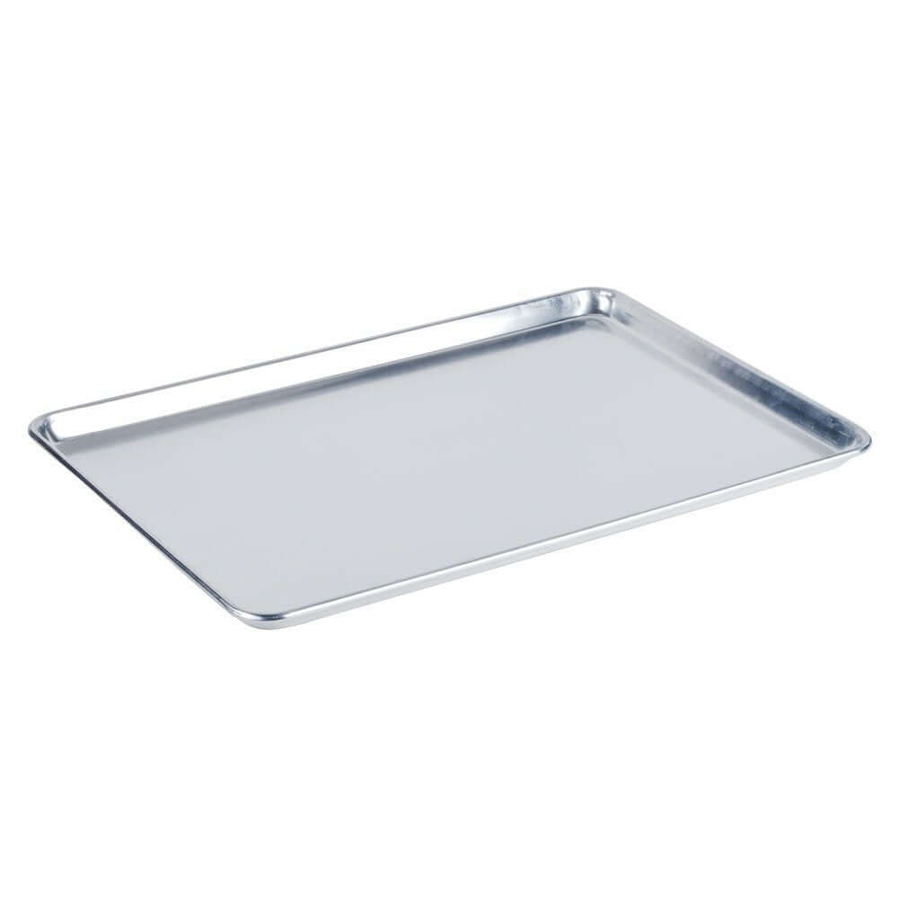 Choice 18 x 26 full size aluminum sheet pan for BBQ prep, resting brisket, roasting wings, and baking with reinforced wire rim