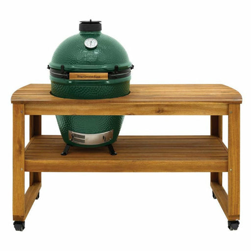 Big Green Egg Acacia Hardwood Table w/ Casters- Large - The Kansas City BBQ Store