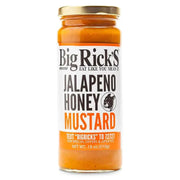 Big Rick’s Jalapeño Honey Mustard 18 oz jar – sweet heat mustard sauce for brats and pork