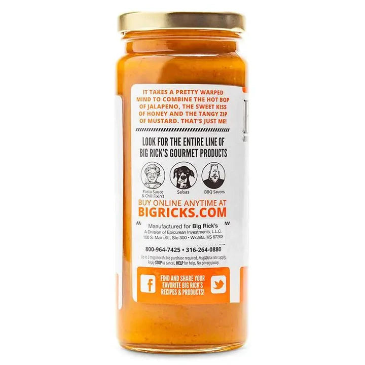 Jar of Big Rick's Gourmet Product with label on a white background