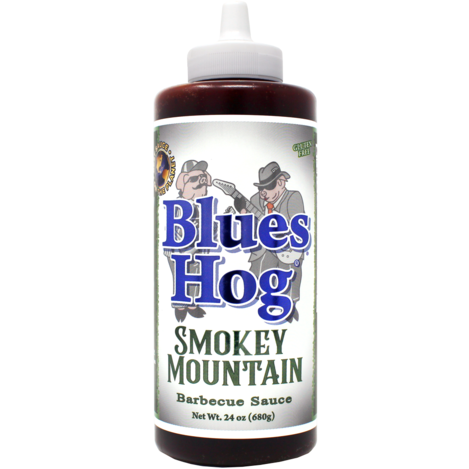 Blues Hog Smokey Mountain BBQ Sauce in 24 oz squeeze bottle – sweet and smoky BBQ glaze