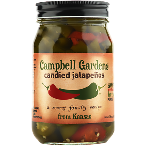 Campbell Gardens Candied Jalapeños with Habaneros  16 oz. - The Kansas City BBQ Store