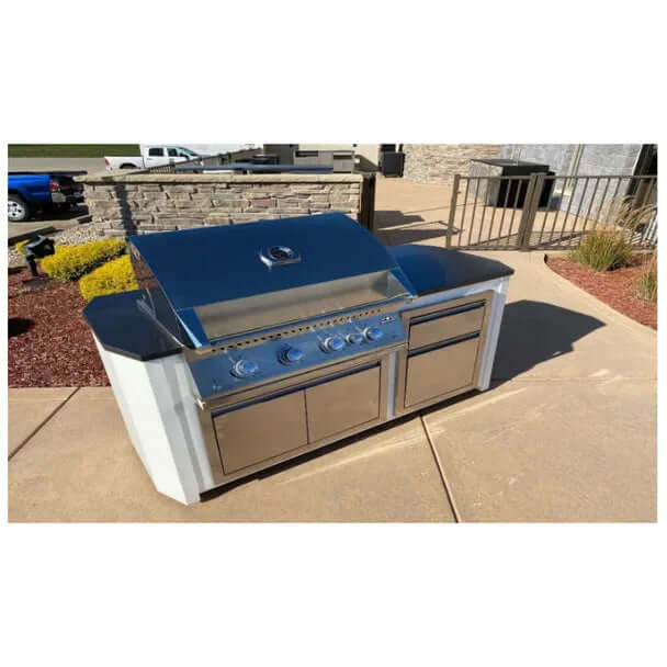 Challenger 72" Built-In Gas Grill Table Copper Top/ Cappucino Frame - The Kansas City BBQ Store