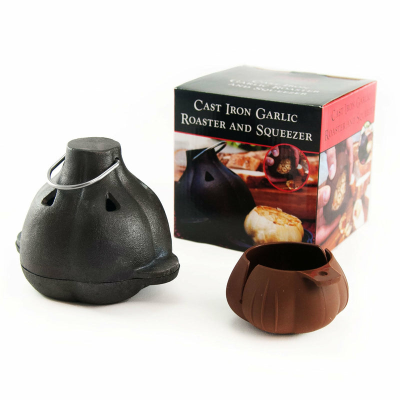 Charcoal Companion Cast Iron Garlic Roaster & Silicone Squeezer - The Kansas City BBQ Store