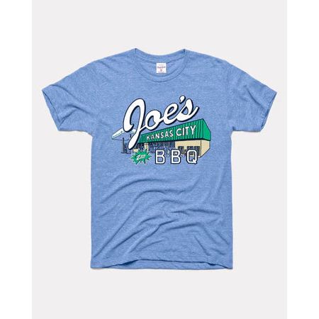 Charlie Hustle Light Blue Joe's KC BBQ Gas Station Tee - The Kansas City BBQ Store