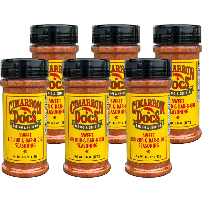 Cimarron Doc's Sweet Rib Rub & Bar-B-Q Seasoning 6.6 oz. Bottles - Case of 6 - Worldwide Shipping | The Kansas City BBQ Store