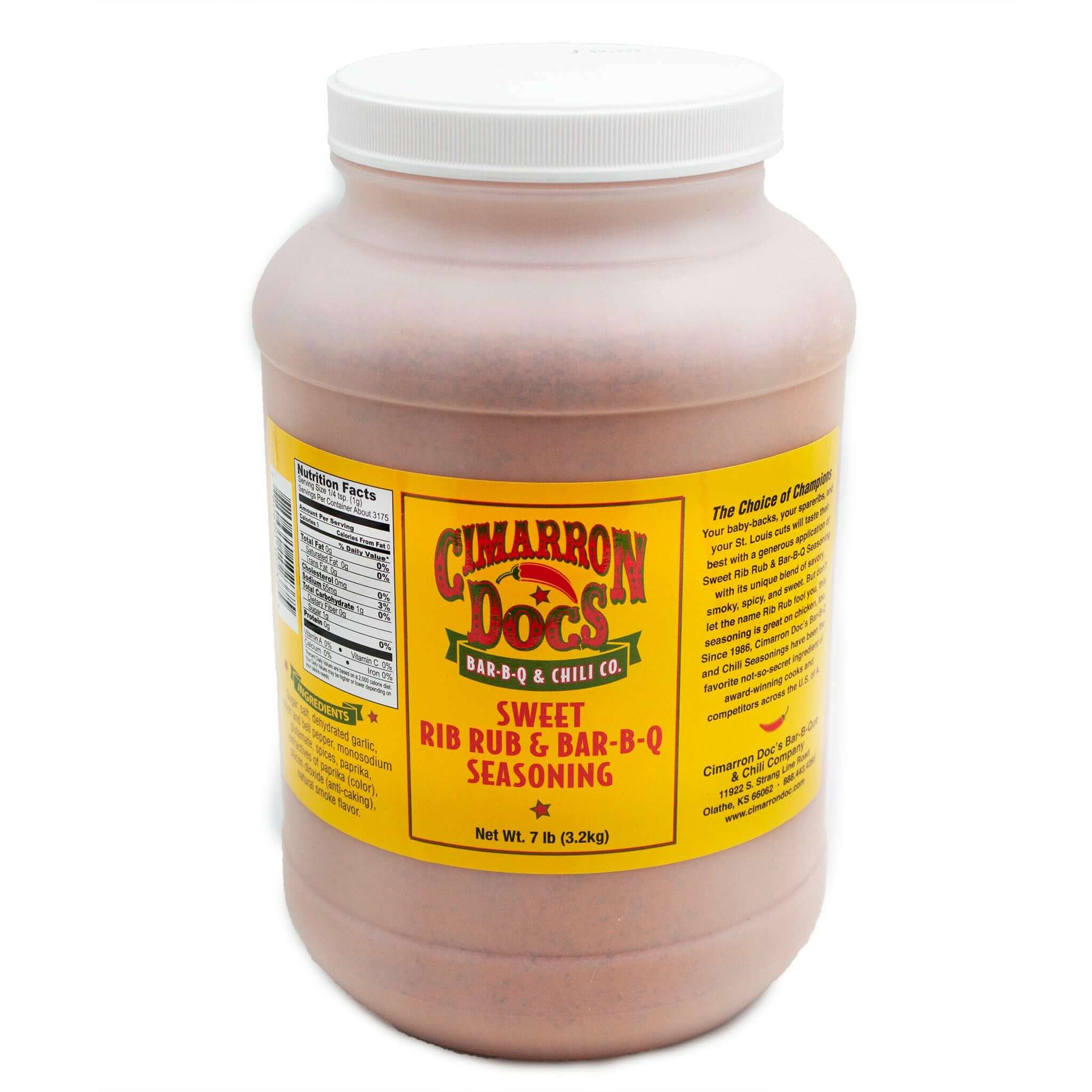 Cimarron Doc's Sweet Rib Rub & Bar-B-Q Seasoning - 7 lbs (Case of 4)
