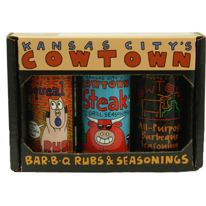 Cowtown Bar-B-Q Rubs & Seasonings 3-Pack – Gift Box with Squeal Hog, Steak & Grill, and BBQ Rubs