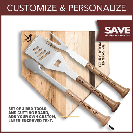"Silver Slugger" Grill Set with Customized Handles - The Kansas City BBQ Store