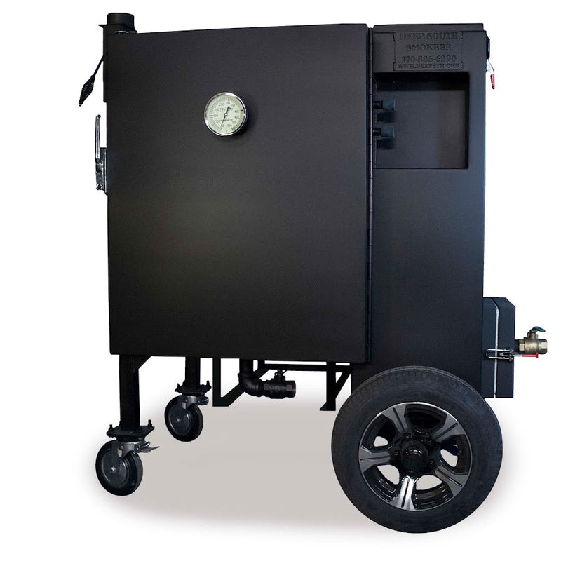 Deep South GC28 Gravity Smoker w/wheel upgrade-Gloss Black - The Kansas City BBQ Store