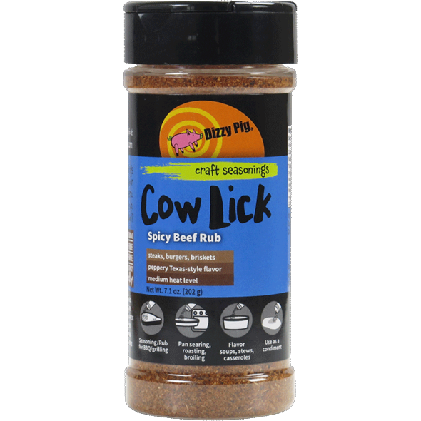 Dizzy Pig Cow Lick Steak Rub Spicy Beef Seasoning 8 oz. - The Kansas City BBQ Store