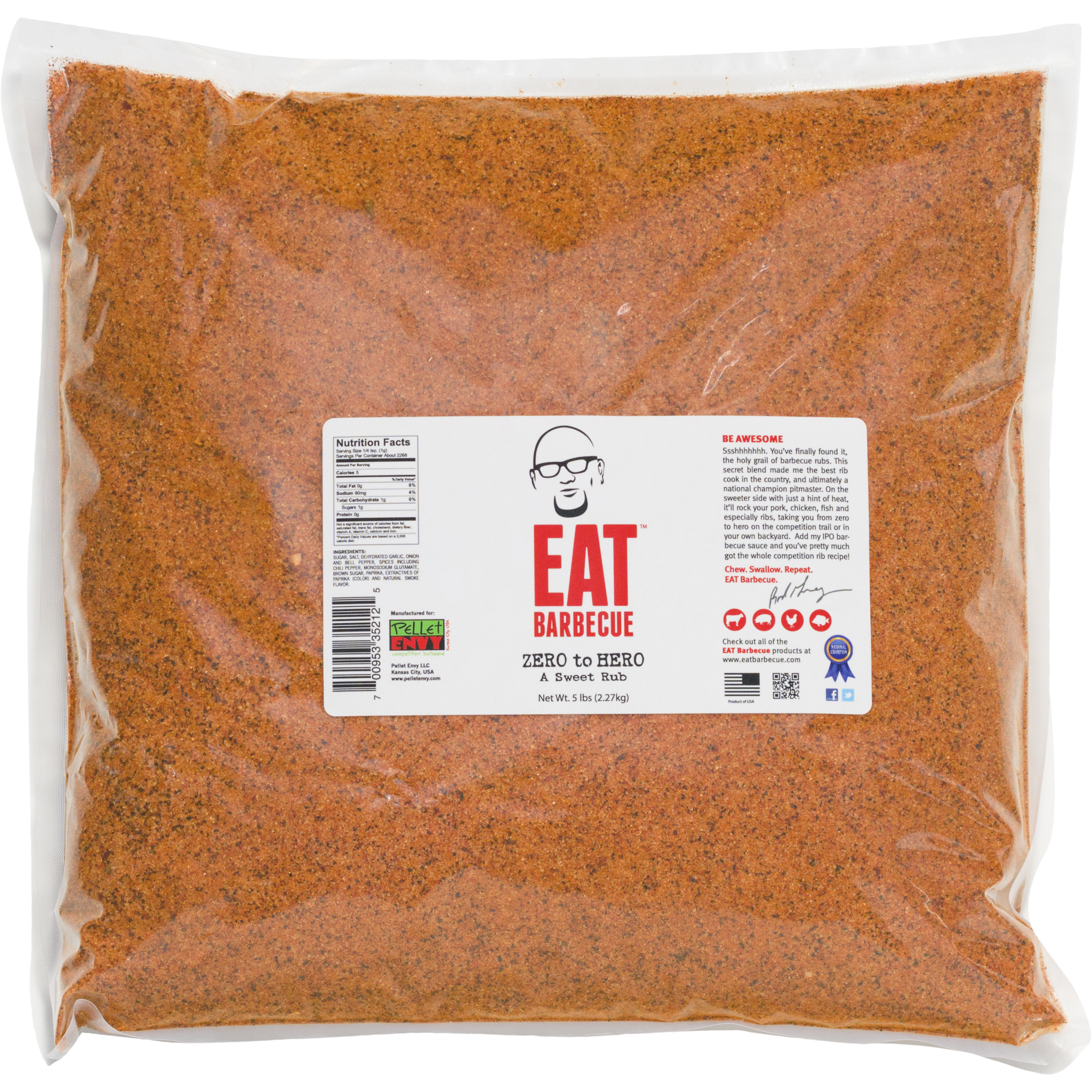EAT Barbecue Zero to Hero Sweet Rub 5 lbs. - The Kansas City BBQ Store