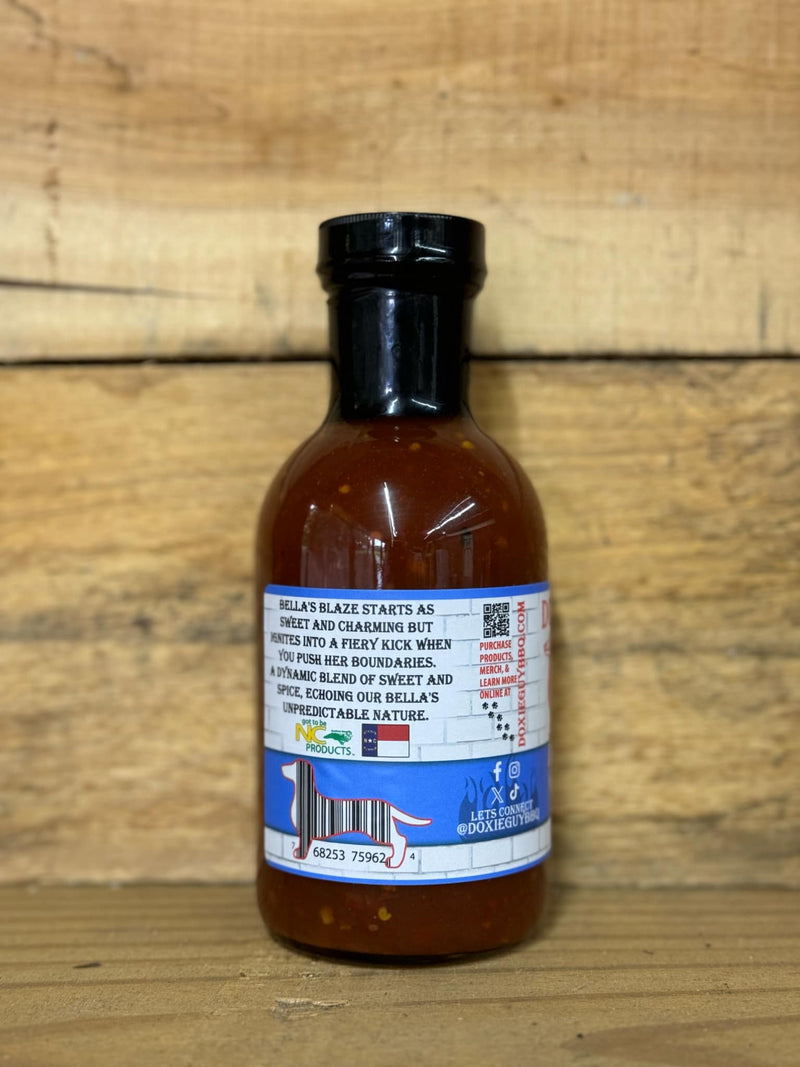 Bella’s Blaze – Sweet & Spicy Finishing BBQ Sauce (12 oz)