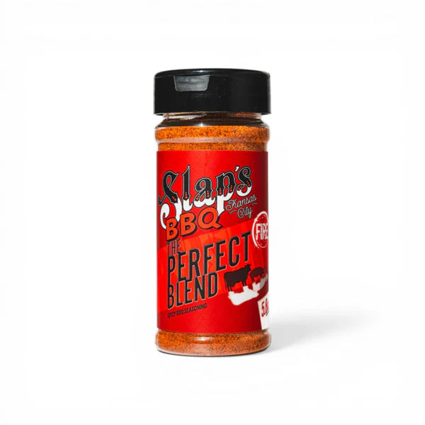 Slaps BBQ The Perfect Blend Fire - 5.8oz bottles, a bold BBQ seasoning rub for enhanced flavor and spice.