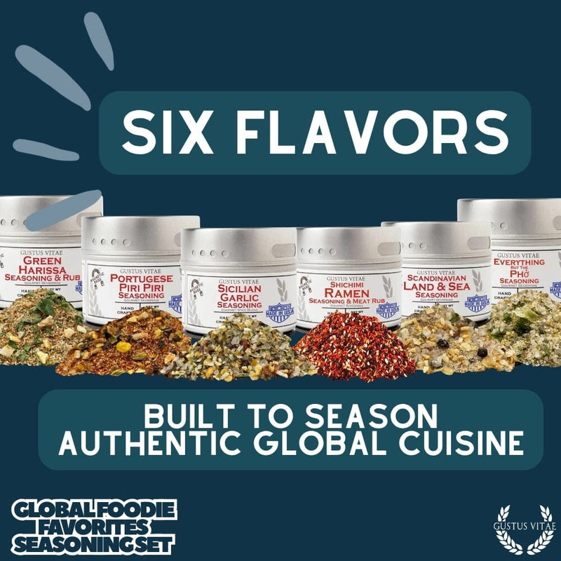 Global Foodie Favorites | World-Spanning 6 Pack Collection | Authentic Gourmet Seasonings and Spice Blends