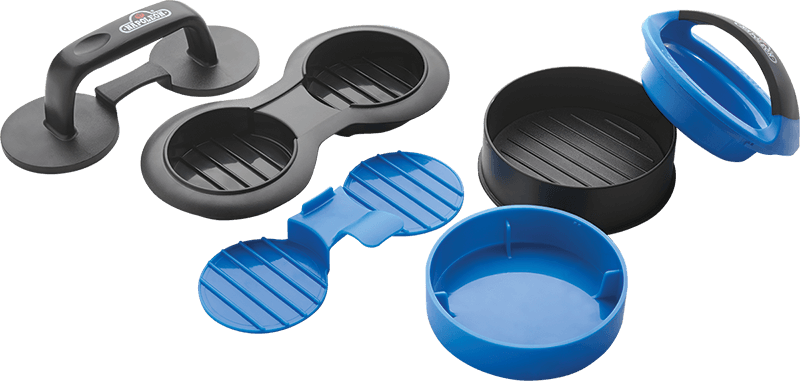 Napoleon Grills gourmet burger press kit includes various tools for creating perfect hamburgers and sliders.