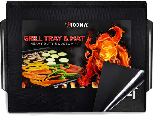 Kona Best Grill Tray with Custom Fit Best Grill Mat- The Ultimate Non-Stick Grilling Tray Combo! - The Kansas City BBQ Store