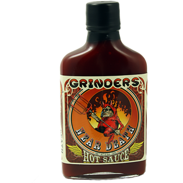 Grinder’s Near Death Hot Sauce – 6.5 oz bottle 