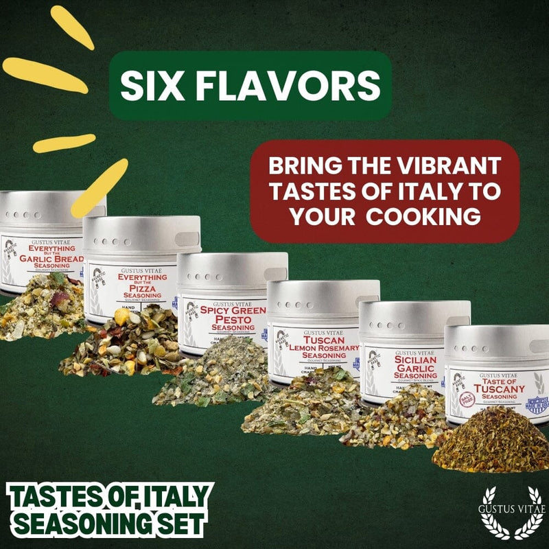 Italian Seasoning Gift Set - Tastes of Italy - Artisanal Spice Blends Six Pack