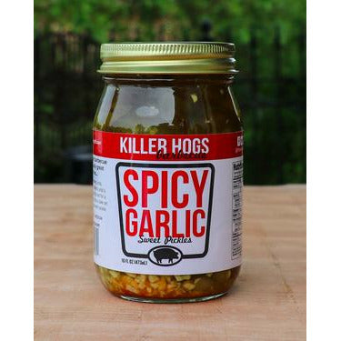 Killer Hogs Spicy Garlic Pickles 16 oz. - The Kansas City BBQ Store