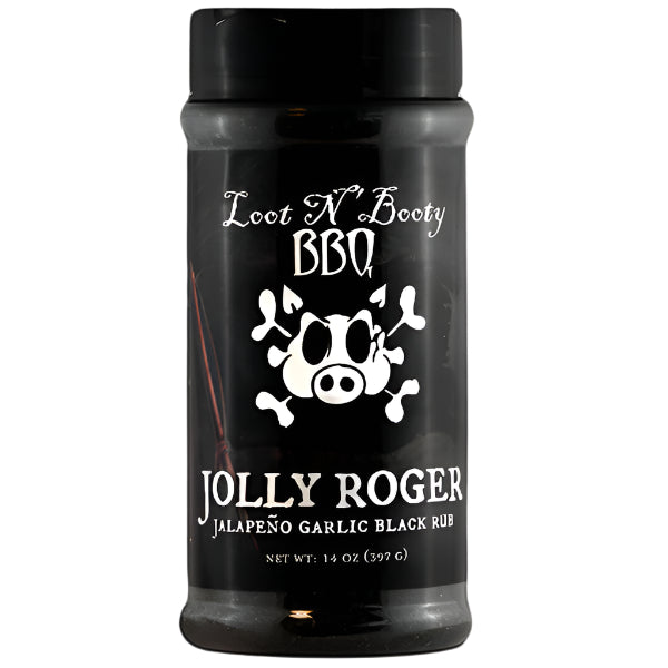 Loot N' Booty BBQ Jolly Roger Black Rub 14 oz. - Worldwide Shipping Available! | The Kansas City BBQ Store