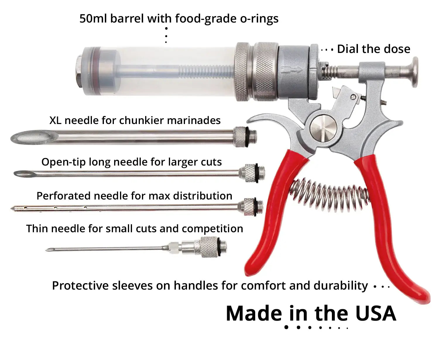 SpitJack Magnum Meat Injector Gun - Complete Kit (4 Needles) w/ Case - The Kansas City BBQ Store