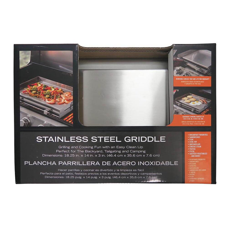 Mr. Bar-B-Q Stainless Steel Griddle with Wire Handle - The Kansas City BBQ Store